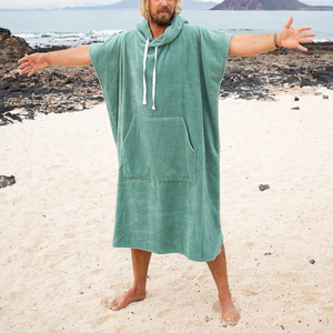 2024 vendita calda spiaggia piscina Surf <span class=keywords><strong>Poncho</strong></span> con cappuccio di alta qualità puro cotone fasciatoio <span class=keywords><strong>Poncho</strong></span> per adulti - Product Image 3
