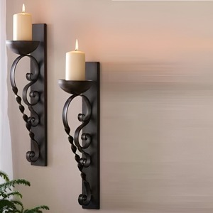 Ensemble de appliques murales en métal noir très vendues, design élégant à motifs en spirale, fixation robuste, éclairage d'ambiance chaleureux pour la décoration du salon - Product Image 2