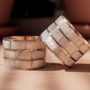 Premium Design Brass <b>MOP</b> Napkin Ring Metal Napkin Ring With <b>MOP</b> Inlay Stainless steel Napkin Ring At Factory Wholesale Price - Product Image 1