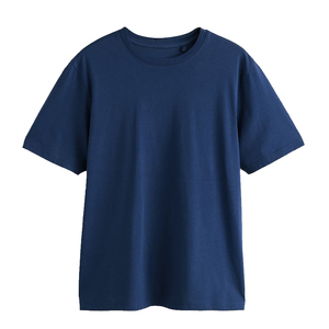 T-shirt Homme Oversize Manches Courtes Couleur Unie Col Rond Style Décontracté 100% Coton Jersey Tricoté Design Uni Respirant - Product Image 2