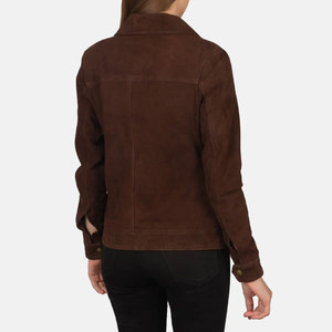 Chaqueta Trucker de Gamuza Color Mocha para Mujer, Prenda Exterior Elegante de Gamuza Sintética, Cierre de Botones, Cuello Clásico, Estilo Casual, Ligera, Aspecto Vintage - Product Image 5