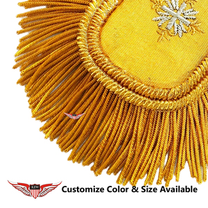 KEW - Epaulettes de Hombro Amarillos Bordados Personalizables de Alta Calidad, Accesorio de Lujo - Product Image 2