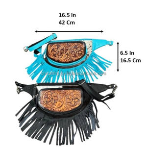 Riñoneras genuinas de diseñador de lujo, riñonera con flecos de cuero de vaca mecanizada a mano, riñonera con bolsillo en la cadera, cinturón para Unisex - Product Image 2