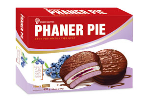 Malvaviscos Frescos Horneados Suaves con Crema de Arándanos y Cobertura de Chocolate Dulce, en Caja OEM de Phaner Marrón de Alta Calidad Premium del Fabricante - Product Image 3