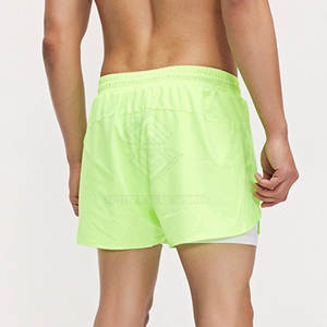 Design Your Own Logo Men Double <b>Layer</b> Shorts Solid Casual Quick Dry Breathable - Product Image 2