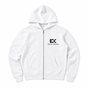 Custom Full <b>Zip</b> Hoodie Men Heavyweight Fleece Hooded Sweatshirt Plain <b>White</b> <b>Zip</b> <b>Up</b> Hoodie OEM Private Label - Product Image 1
