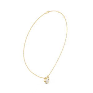 จี้เพชรทรงรีแท้ประดับขอบทอง 14K สร้อยคอโซลิแทร์สุดหรู ดีไซน์เรียบง่าย เหมาะเป็นของขวัญสำหรับเจ้าสาว หรือของขวัญสุดหรูสำหรับเธอ - Product Image 3