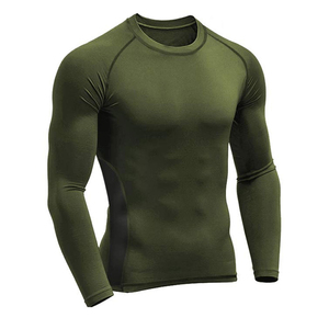 Private Label Long Sleeves Fitness <b>Compression</b> <b>Tights</b> Sports Suit <b>Men's</b> 2 Piece Training Active Gym Wear Set - Product Image 5