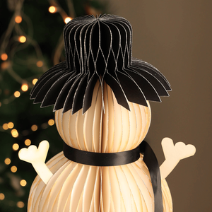 Panal hecho a mano muñeco de nieve blanco papel decoración festiva para vajilla de fiesta y decoraciones de mesa - Product Image 2