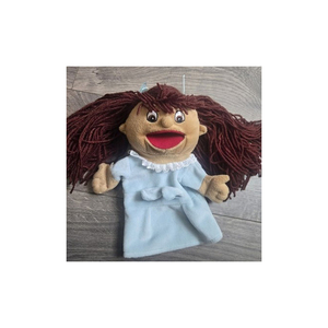 Plush Puppet Girl With Red Hair And Blue Dress <b>Soft</b> <b>Stuffed</b> Animal <b>Toy</b> For Kids Age 2 To 4 Years - Product Image 1