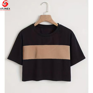 Camiseta Corta Informal para Mujer, Top Básico de Algodón Suave de Primera Calidad para Uso Diario, Vacaciones, Viajes y Moda de Fin de Semana - Product Image 1