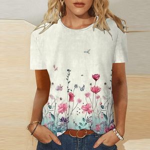 Camiseta moderna estampada de tela eco-silk para mujer, tejido suave al tacto, ajuste cómodo, estilo casual elegante. - Product Image 1
