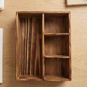 Boîte à thé en bois de luxe moderne, artisanale et écologique, 4 compartiments, élégant organiseur pour sachets de thé, épices, herbes, cadeaux - Product Image 3