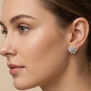DIVYORO BLOOMING DAISY 925 <b>Silver</b> <b>Stud</b> Earrings for Women - Product Image 4