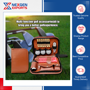 Ensemble d'accessoires de golf multifonctionnels en cuir PU de qualité exceptionnelle, best-seller, avec logo personnalisé pour commande en gros - Product Image 4