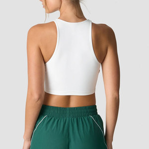Crop Tank <b>Top</b> Design Ladies High Quality Body Fit Plain Slim Fit Outdoor Gym Yoga Clothes <b>Racerback</b> High Stretchy Plain - Product Image 5