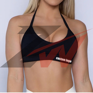 Sujetador deportivo acanalado sin costuras con logo personalizado para mujer, top corto de fitness con lavado ácido, sujetador largo para gimnasio y yoga, OEM - Product Image 6