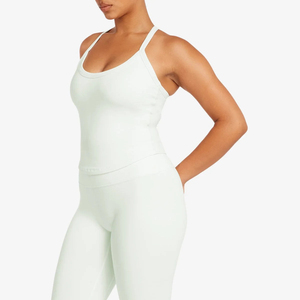 Camisetas sin mangas blancas para mujer, ropa de yoga y fitness, camiseta sin mangas elástica con espalda descubierta, camiseta ajustada para mujer - Product Image 5