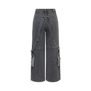 2026 Bestselling Punk Skull Graphic Wide Leg Cargo <b>Pants</b> for Men Gothic Distressed Denim Jeans - Product Image 2
