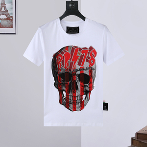 2026 Summer New <b>Style</b> Plein T-shirt - 100% Pure Cotton Skull <b>Head</b> Design with High-Quality Rhinestone Detailing - Product Image 3