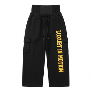 Double Waist Sweatpants <b>Men</b> Women Wide Leg Fashion Trouser <b>Pajama</b> 450gsm <b>Fleece</b> Embroidery Double Waisted Sweat Pants Unisex - Product Image 2