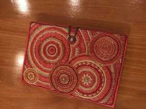 Handmade Red Beaded Clutch Purse for Women Boho Circular Pattern Evening Bag Hand Embroidered Seed Bead <b>Handbag</b> - Product Image 1