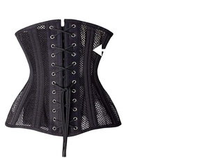 Women's Black Mesh Corset Shapewear Firm <b>Control</b> <b>Tummy</b> <b>Control</b> With Hook-and-Eye Closure Breathable Daily Wear - Product Image 4