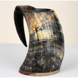 Mug en corne de bœuf Viking fait main, authentique et naturel, pour bière et vin, thème médiéval, vente en gros - Product Image 5