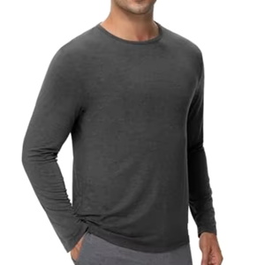 Camiseta de Manga Larga para Hombre, Cuello Redondo, Corte Ajustado, Ecológica, de Poliéster/Algodón, al por Mayor - Product Image 4