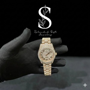 Montre mécanique de luxe personnalisée entièrement sertie de diamants en acier inoxydable avec un savoir-faire exquis pour les montres de marque - Product Image 1