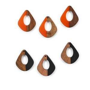 Pendientes de Madera de Mango y Resina, Accesorio de Moda para Mujer, Joyería de Moda - Product Image 2