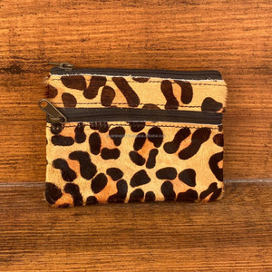 2024 nouveau Offre Spéciale Double fermeture éclair cheveux sur imprimé Animal en cuir véritable porte-monnaie Western cuir de vachette Mini portefeuille pour femmes - Product Image 3