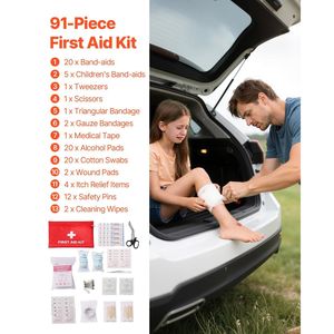Kit per auto di emergenza da 32 pezzi Kit di pronto soccorso medico per veicoli strumenti essenziali di emergenza - Product Image 3