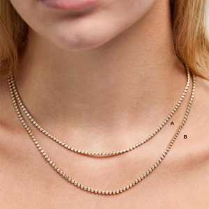 Colliers Tennis en Or Massif 14k 18k avec Diamant de Laboratoire Rond Sertie en Bezel 2.2mm – Bijoux de Luxe Classiques pour un Port Quotidien Unique et Polyvalent - Product Image 5
