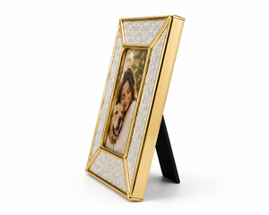 Elegant <b>Gold</b> Plated Metal Photo <b>Frame</b> with Embossed Design for Home Decor - Product Image 4