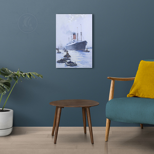 Impression sur toile « The Cunard Liner Carpathia en quittant Liverpool dans la lumière de la lune », art mural maritime, 89,15Lx3,3Wx59,7H cm - Product Image 6