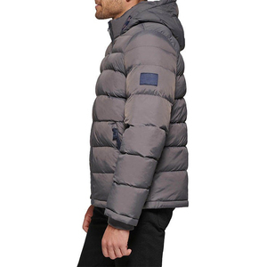 Wholesale Fashion Men's Puffer Jacket with Goose Down Shiny <b>Bubble</b> <b>Coats</b> Hooded Custom Logo Zipper Closure Printed Pattern - Product Image 6