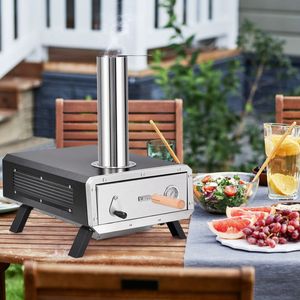 Horno de Pizza Portátil para Exteriores, Piedra para Pizza Redonda Giratoria de 12 Pulgadas, Estufa de Leña para Cocinar al Aire Libre - Product Image 2