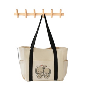 กระเป๋าผ้าแคนวาสสำหรับผู้หญิงขนาดใหญ่พิมพ์โลโก้ออกแบบได้ตามต้องการสำหรับปาร์ตี้สุดสัปดาห์ชายหาด - Product Image 6