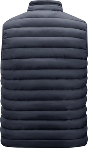 Gilet matelassé jaune moutarde pour homme, col montant, fermeture éclair, coupe-vent, vêtement d'extérieur décontracté, design uni pour l'automne - Product Image 6