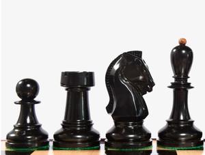 Luxury 4.25 King 1950 Dubrovnik Bobby Fischer <b>Chess</b> <b>Set</b> Weighted Ebony And Distressed Antique <b>Wood</b> Pieces At Best Price - Product Image 4