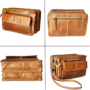 Maletín de Cuero Genuino de Alta Gama Personalizado para Portátil, Estilo Vintage para Hombre, Bolso de Hombro para Negocios, de Lujo, con Cierre y Forro de Algodón - Product Image 2
