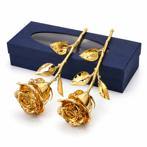 Rose dorée 24 carats en gros, fleur naturelle préservée, rose dorée avec coffret cadeau haut de gamme pour la Saint-Valentin, mariage, anniversaire - Product Image 6