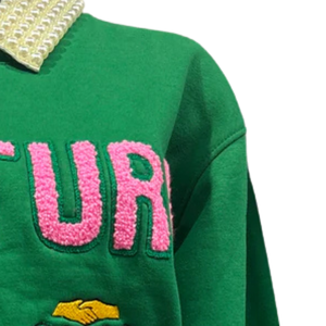 เสื้อสเวตเชิ้ตแขนยาวสีเขียวสำหรับชมรมนักเรียนหญิง  ปักลายตัวอักษรกรีก  คอกลม  พรีเมียม  สำหรับฤดูหนาว - Product Image 6