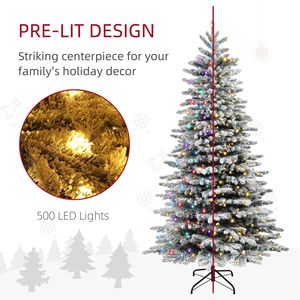 Albero di Natale Artificiale Pre-Illuminato da 210 cm con 500 Luci LED e 1264 Punte di Rami, Effetto Neve, Verde - Product Image 4