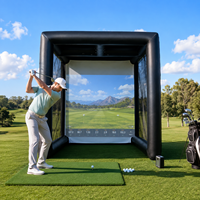 Tente de simulateur de golf gonflable personnalisée, enclos d'entraînement de golf commercial portable avec écran, OEM ODM, taille et logo personnalisés