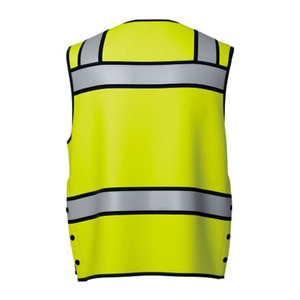 Chaleco de Seguridad Amarillo de Alta Visibilidad con Franjas Reflectantes, Cierre de Cremallera y Múltiples Bolsillos - Product Image 4