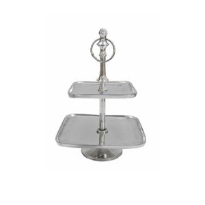 Plato para Pastel de Metal Hecho a Mano con Acabado Plateado para Exhibición de Postres en Fiestas y Uso en la Cocina del Hogar, Artículo de Decoración de Mesa, Soporte para Pastel - Product Image 3