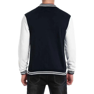Unisex Casual Varsity <b>Jacket</b> Baseball Logo Print Wool Body Patchwork Stand Collar Front Position Canvas Streetwear Bomber - Product Image 2