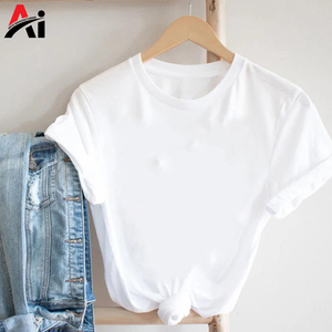 <b>Women</b> Fashion Cotton T-Shirt Short Sleeve Summer Casual <b>Top</b> Custom Logo Design Bulk Wholesale Supplier - Product Image 4